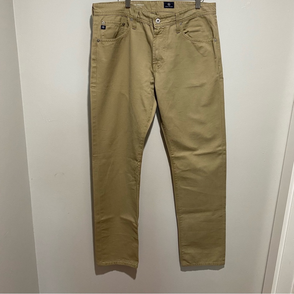 AG Adriano Goldschmied The Graduate Tailored Leg Khaki Pants Size 34R